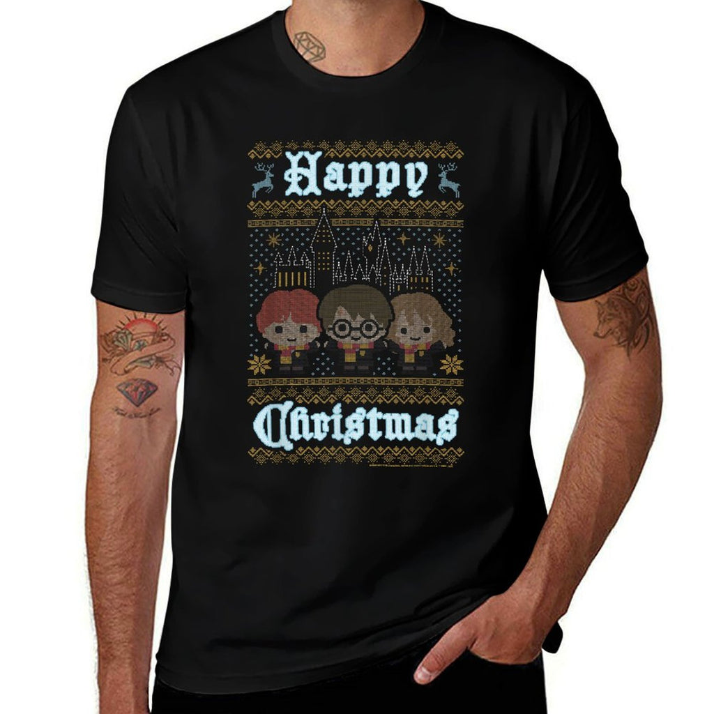 Harry Potter Happy Christmas Chibi Ugly Sweater  Tagless Design T-Shirt
