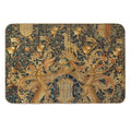 Gold Navy Blue Antique Heraldic Tapestry with Harts,Armorial Bearings Badges of John  Multi-Purpose Bath Mat