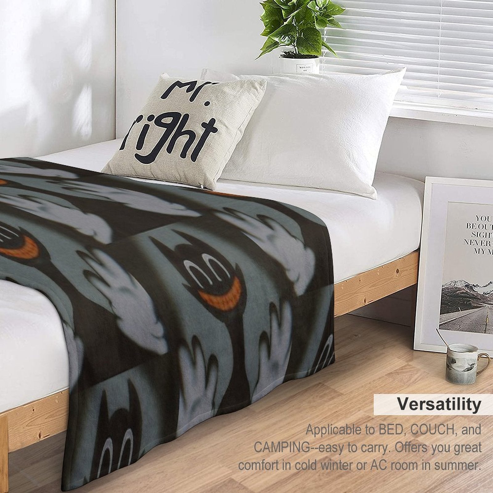 Cartoon Cat Easy Care Throw Blanket