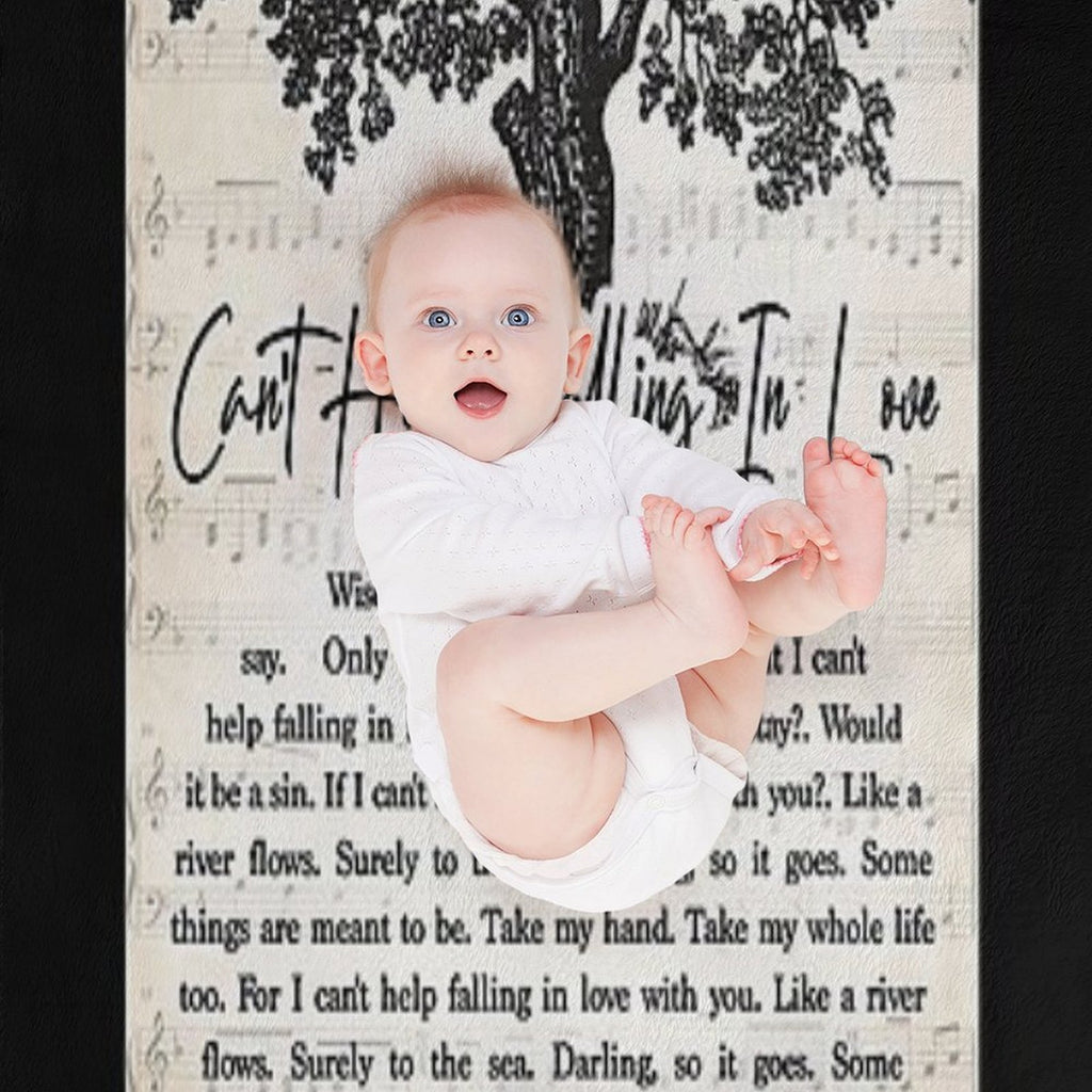Elvis Presley - Can't Help Falling In Love Lyrics Lovers Shrink-resistant Throw Blanket