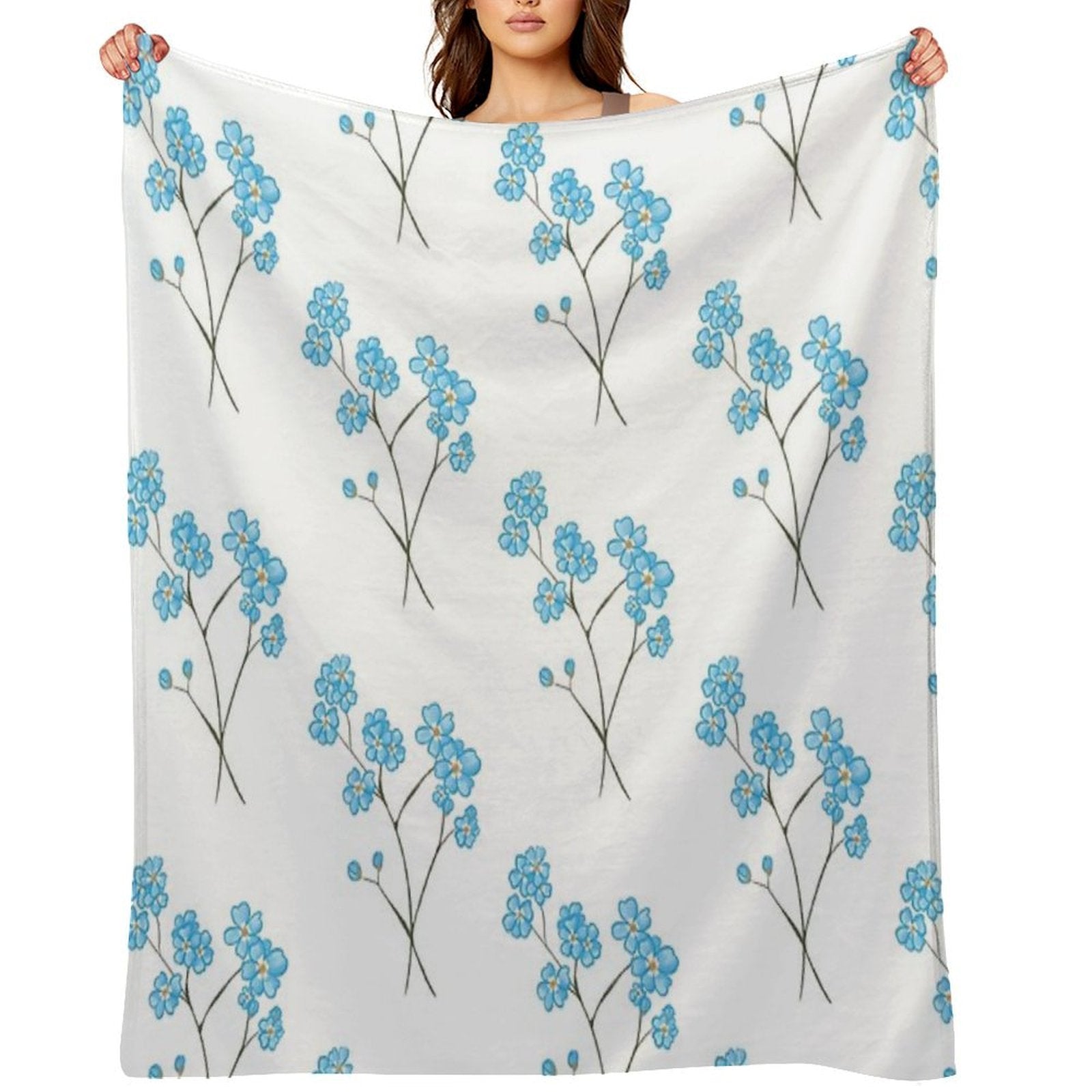 Forget Me Not Travel-friendly Throw Blanket