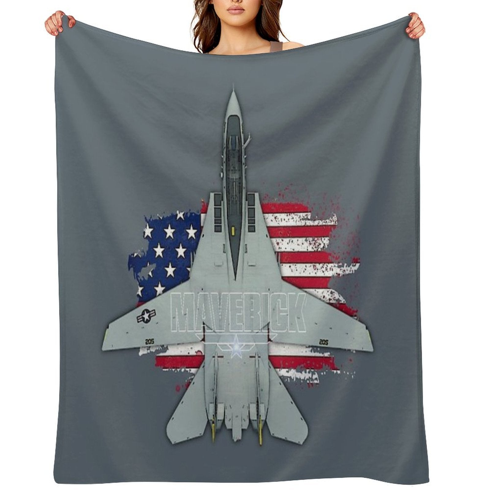 Maverik - Vintage Top Gun F14 Tomcat Premium Throw Blanket