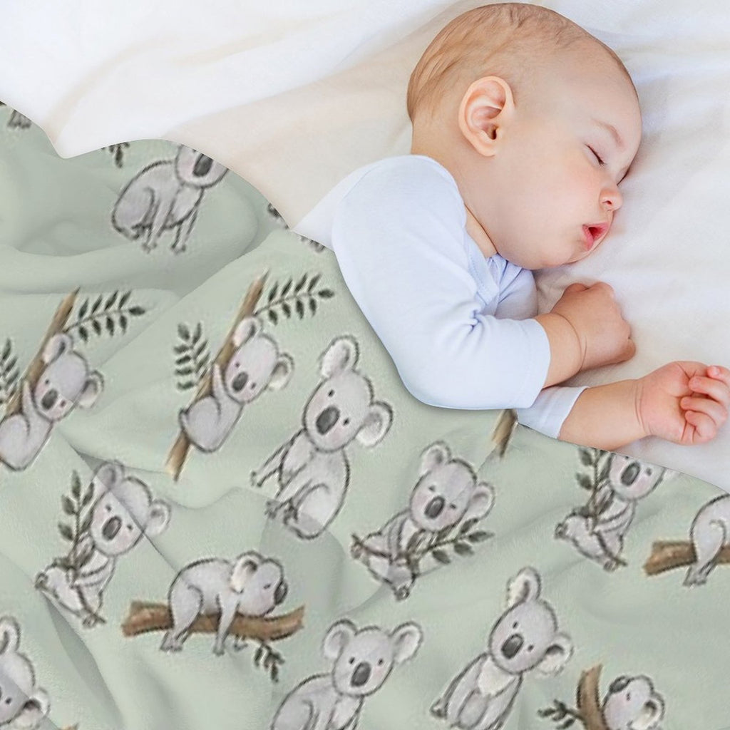 Aussie Animals Cute Koalas Set Shrink-resistant Throw Blanket