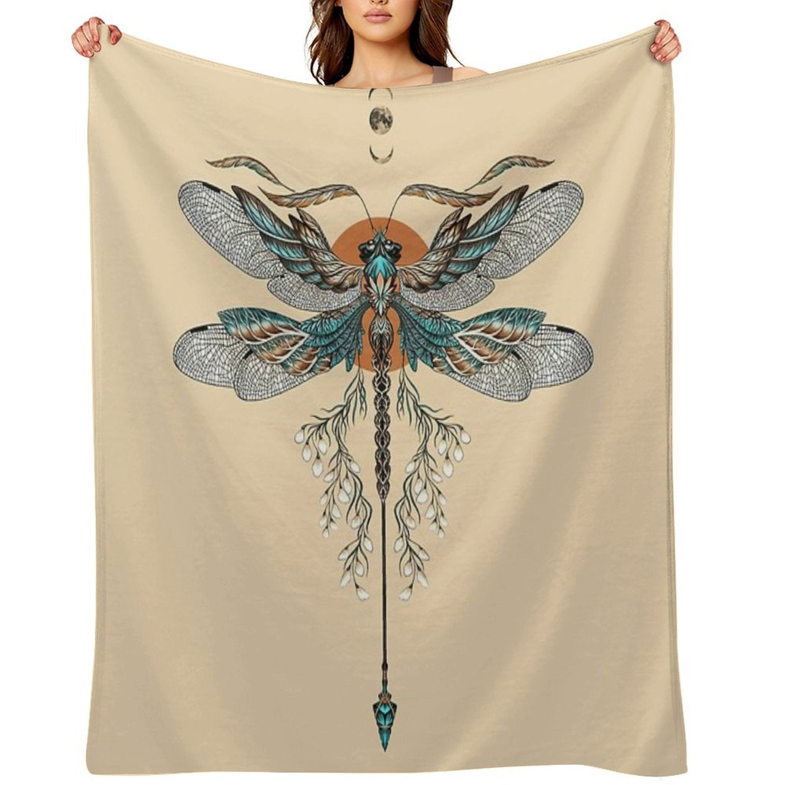 Dragon Fly Tattoo Travel-friendly Throw Blanket