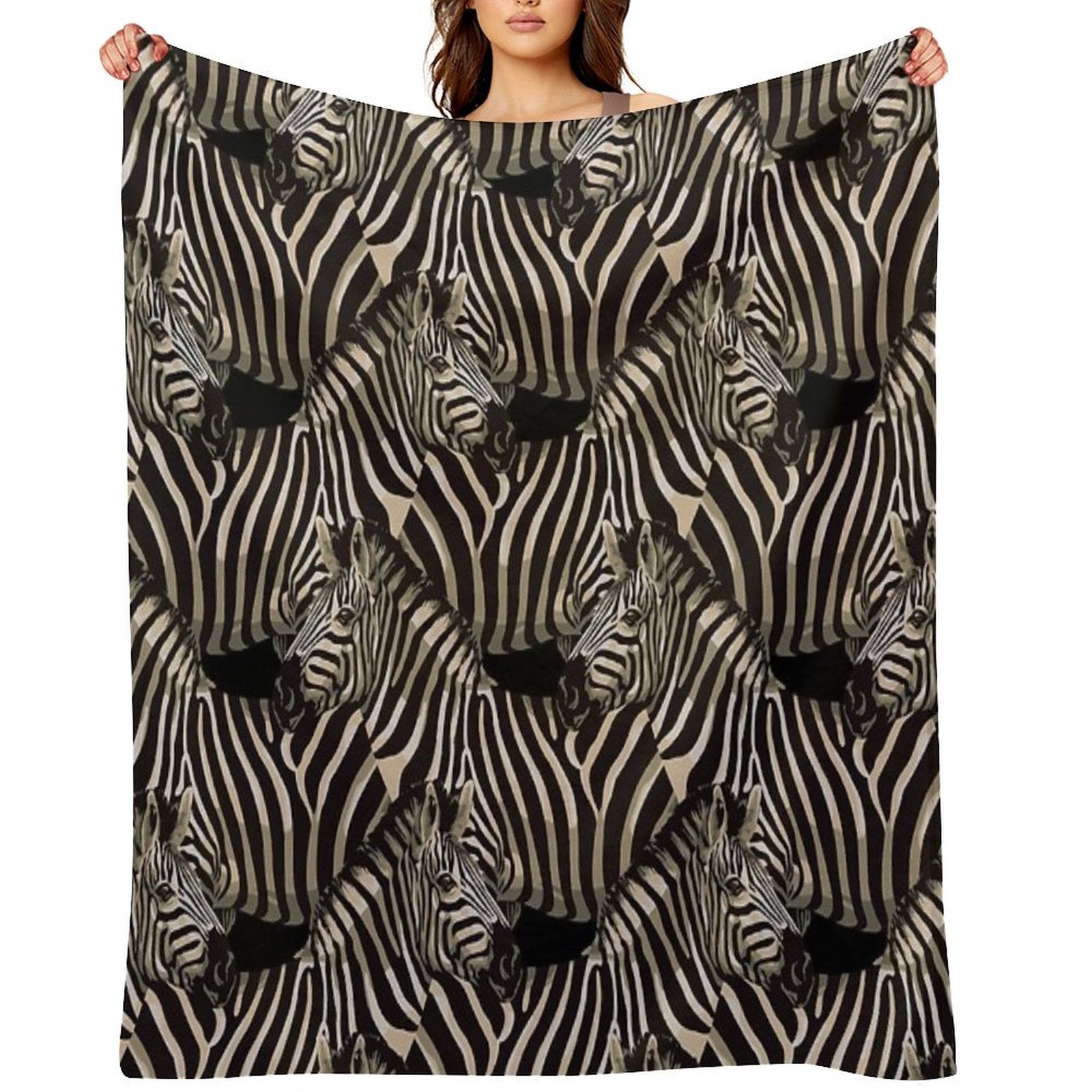 Realistic Rustic Zebra Pattern All-season Throw Blanket
