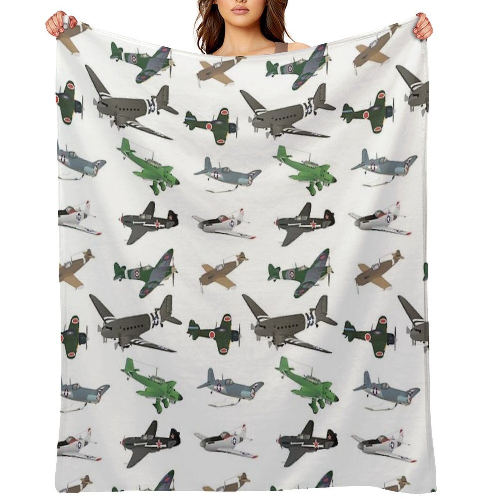 Multiple WW2 Airplanes Premium Throw Blanket