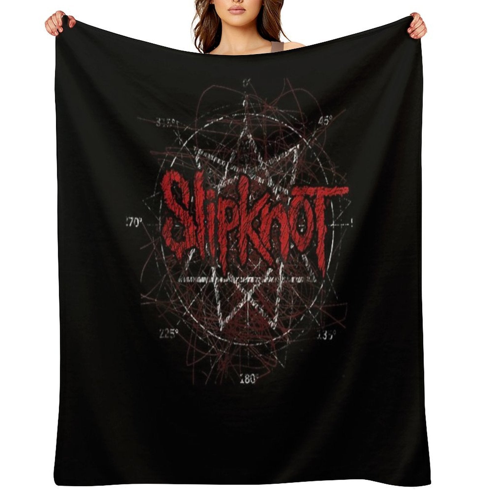 S-l-i-p-k-n-o-t Band Scribble Star Logo Plush Throw Blanket