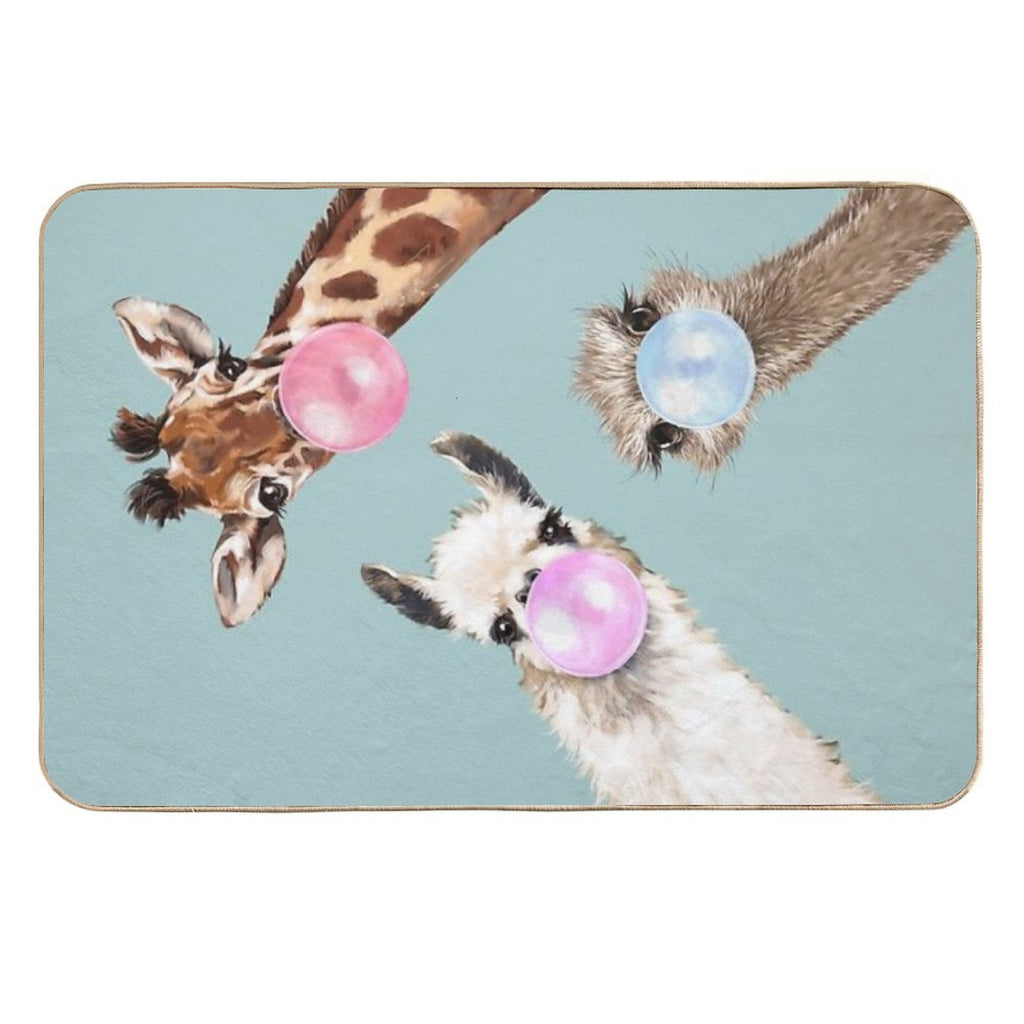 Bubble Gum Gang in Blue  Eco-Friendly Bath Mat