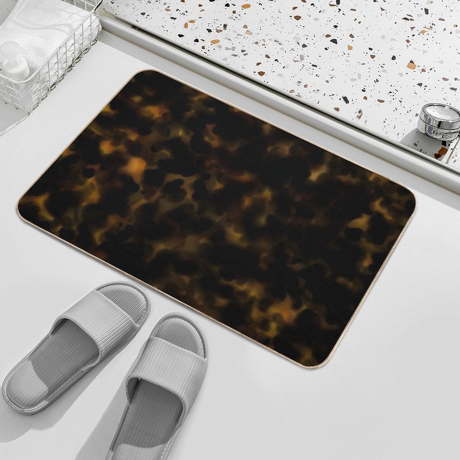 Tortoise Shell Classy Animal Pattern  Absorbent Bath Mat