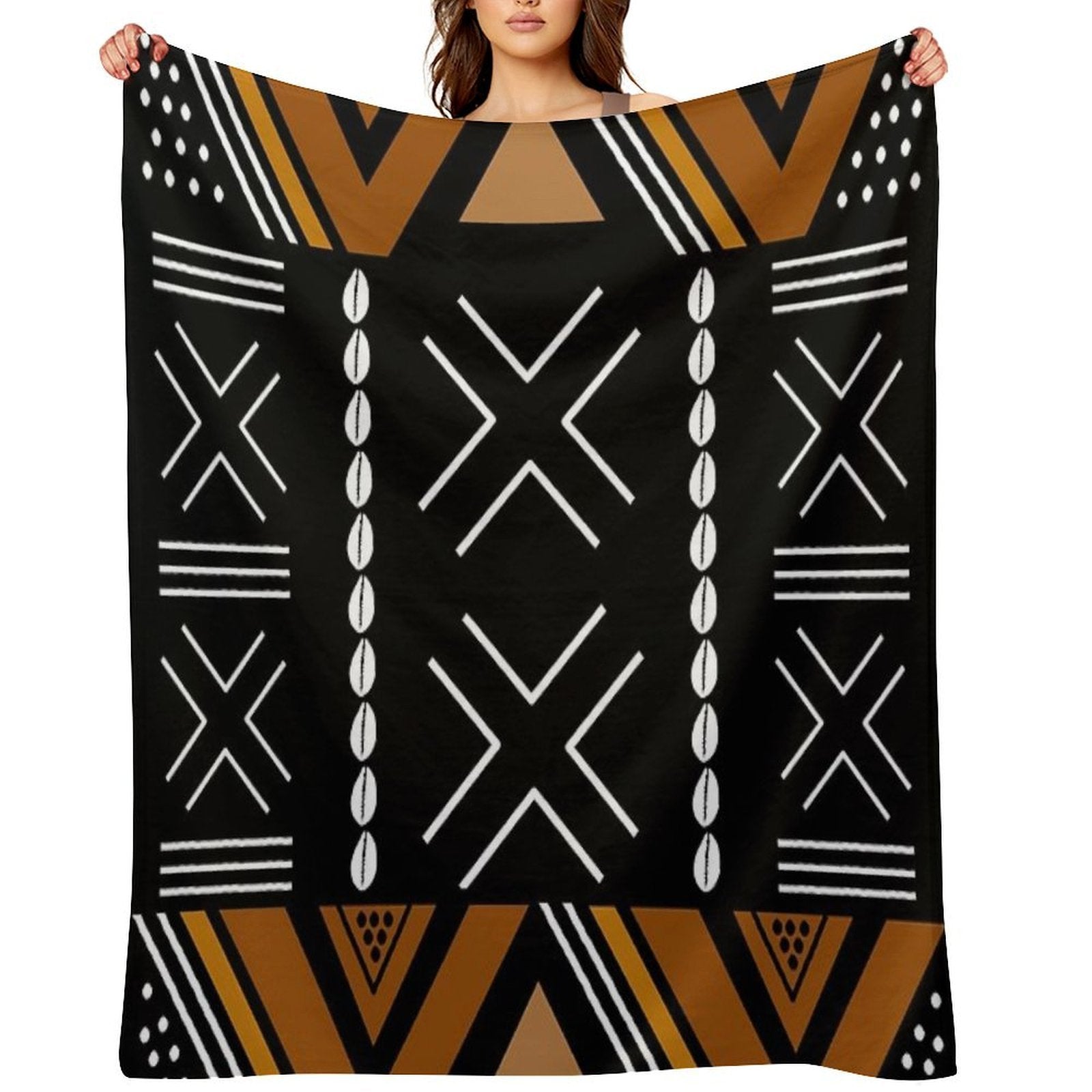 African Mud Cloth Bogolan Design Comfort Throw Blanket