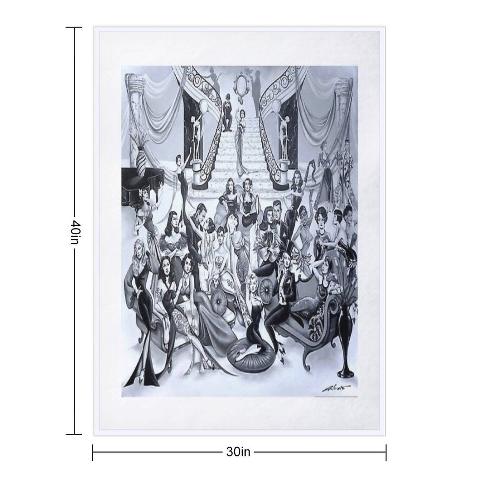 CLASSIC HOLLYWOOD PARTY Gift-ready Throw Blanket