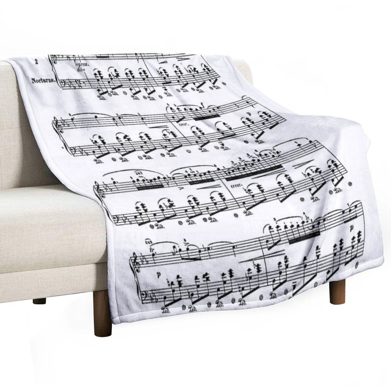 Chopin Nocturne Easy Care Throw Blanket
