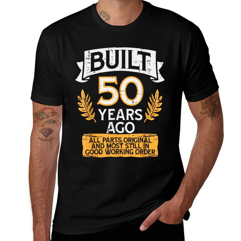 Built 50 Years Ago All Parts Funny 50th Birthday Years Men  Lightweight T-Shirt