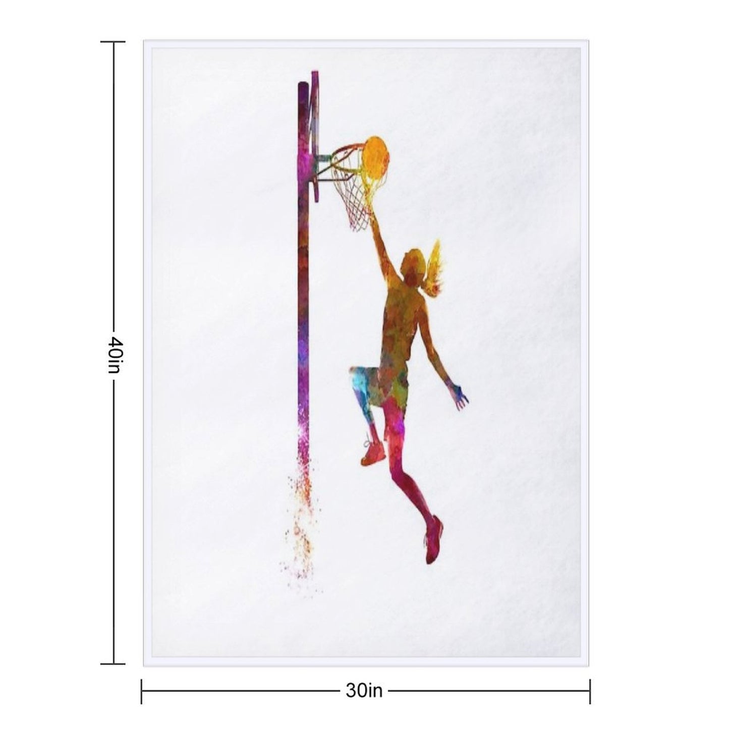 Young Woman Basketball Player 04 Wrinkle-free Throw Blanket
