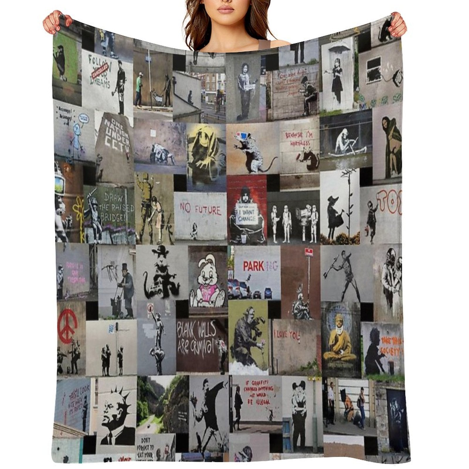 Banksy Eco-conscious Throw Blanket