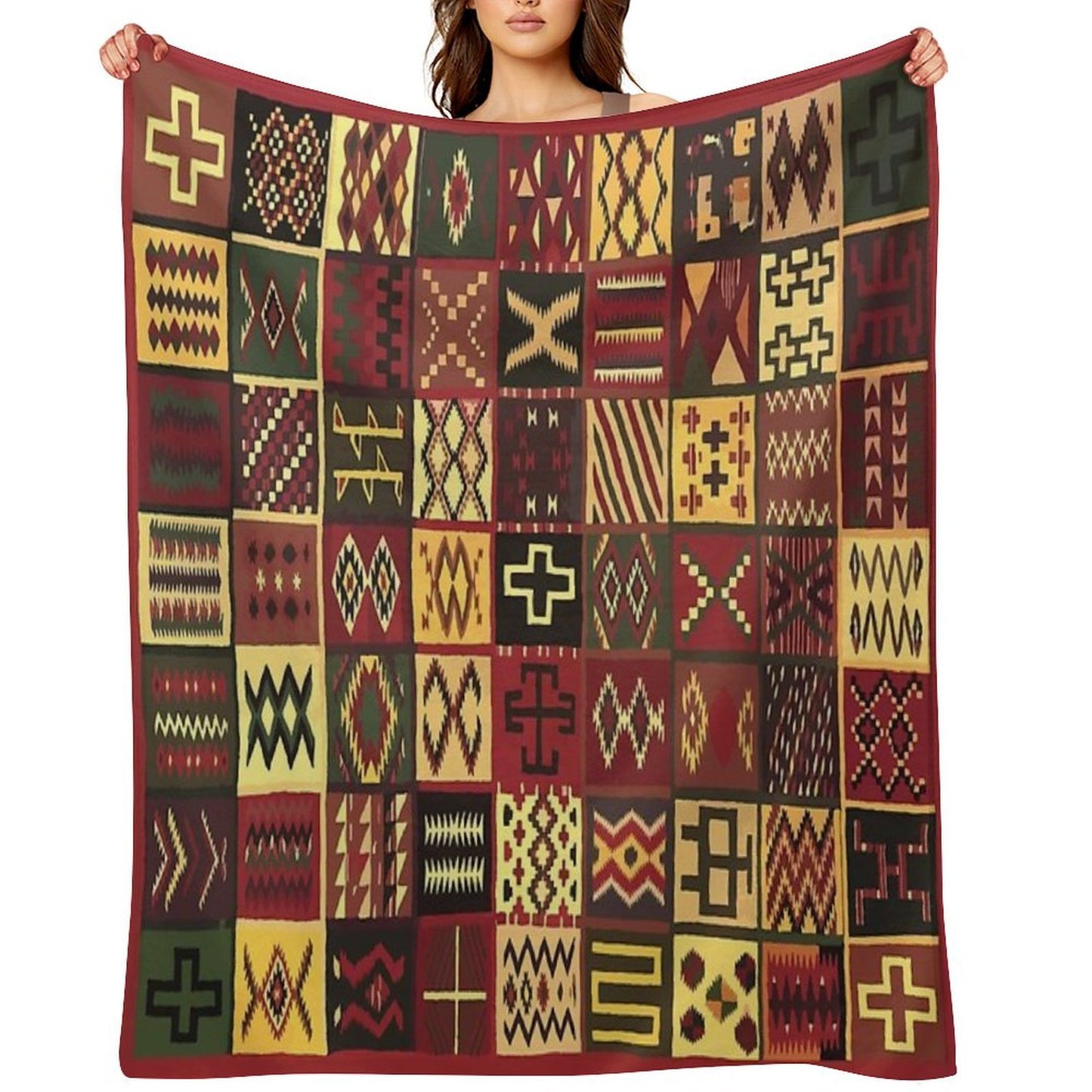 Multiple Patterns Shrink-resistant Throw Blanket