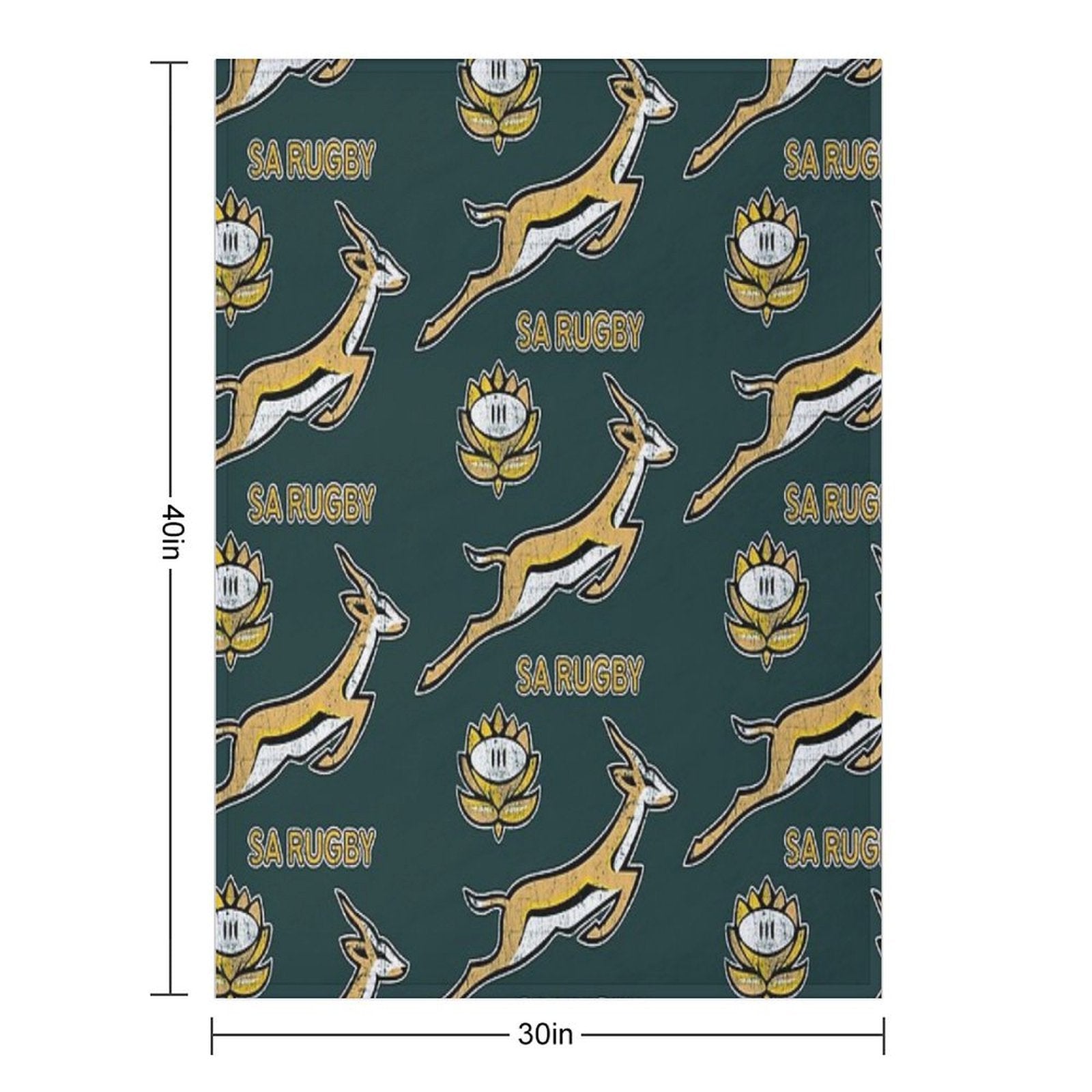 SA Rugby - Vintage Springbok Logo Velvety-soft Throw Blanket