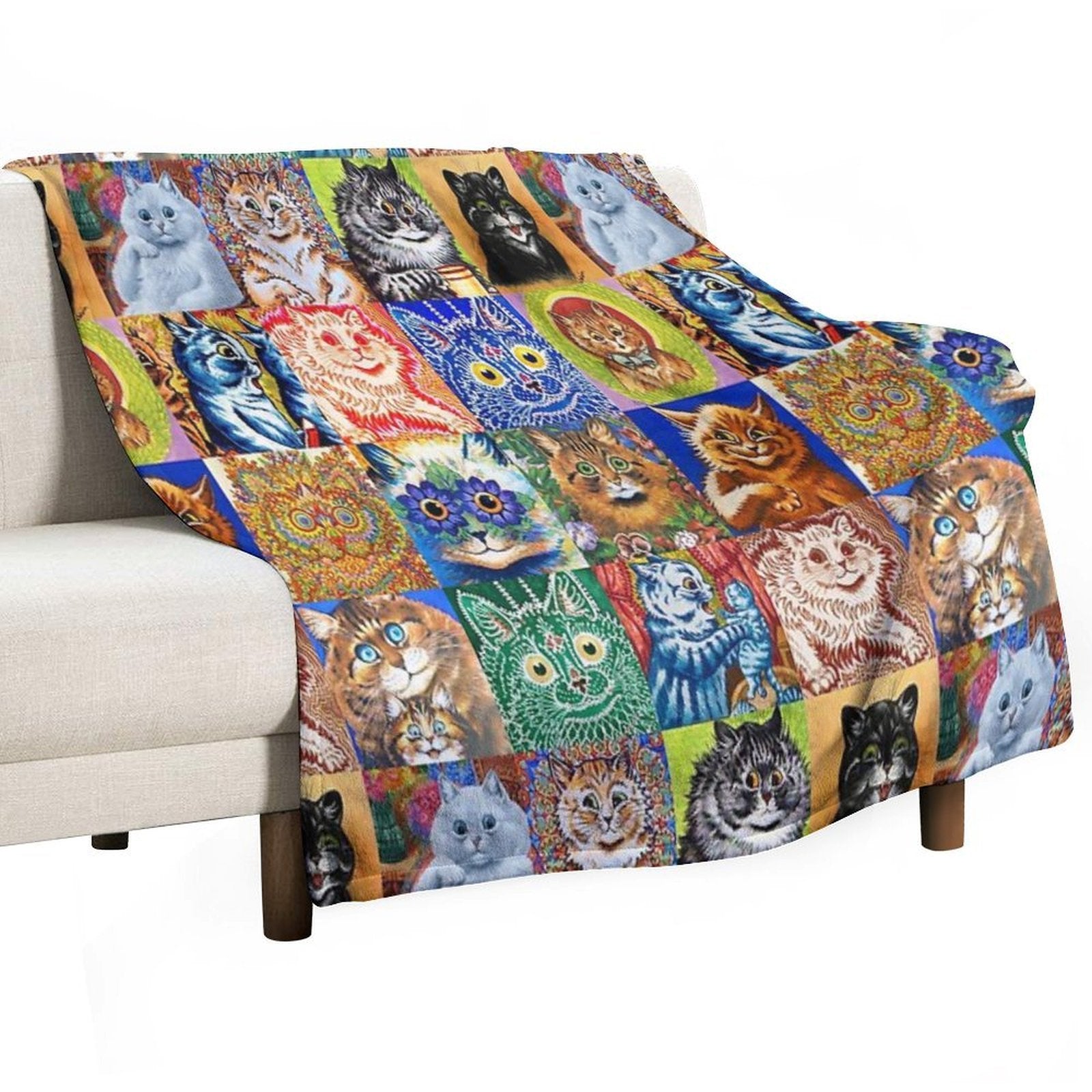 HD LOUIS WAIN - Cats Durable Throw Blanket
