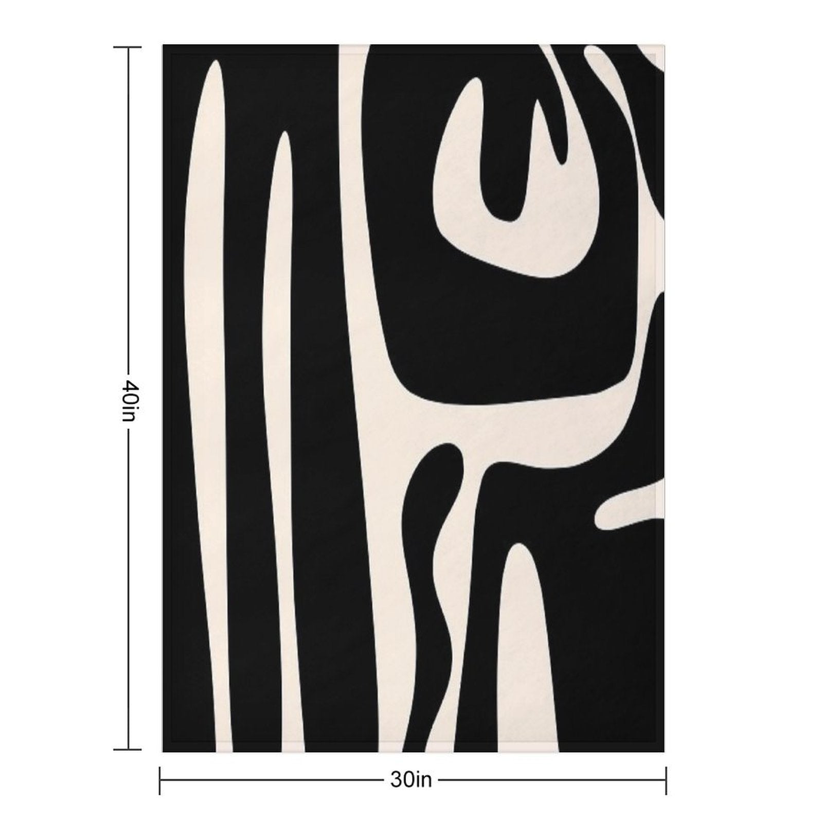 Mid Century Modern Kwaito Abstract Pattern in Black And Almond Cream Shrink-resistant Throw Blanket