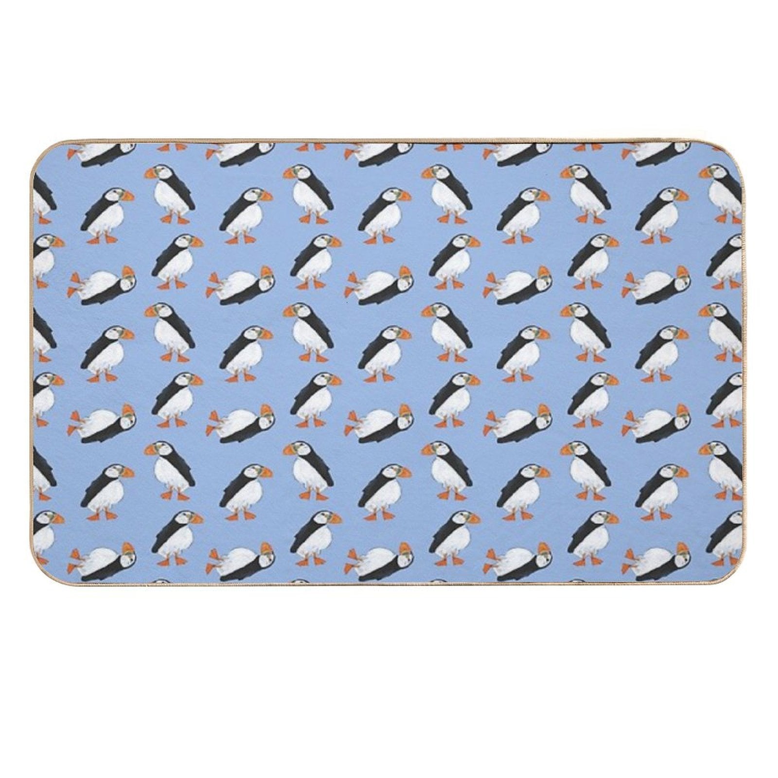 Cute And Whimsical Puffin Design  Slip-Resistant Bath Mat