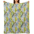 Budgie Parakeets Plush Throw Blanket