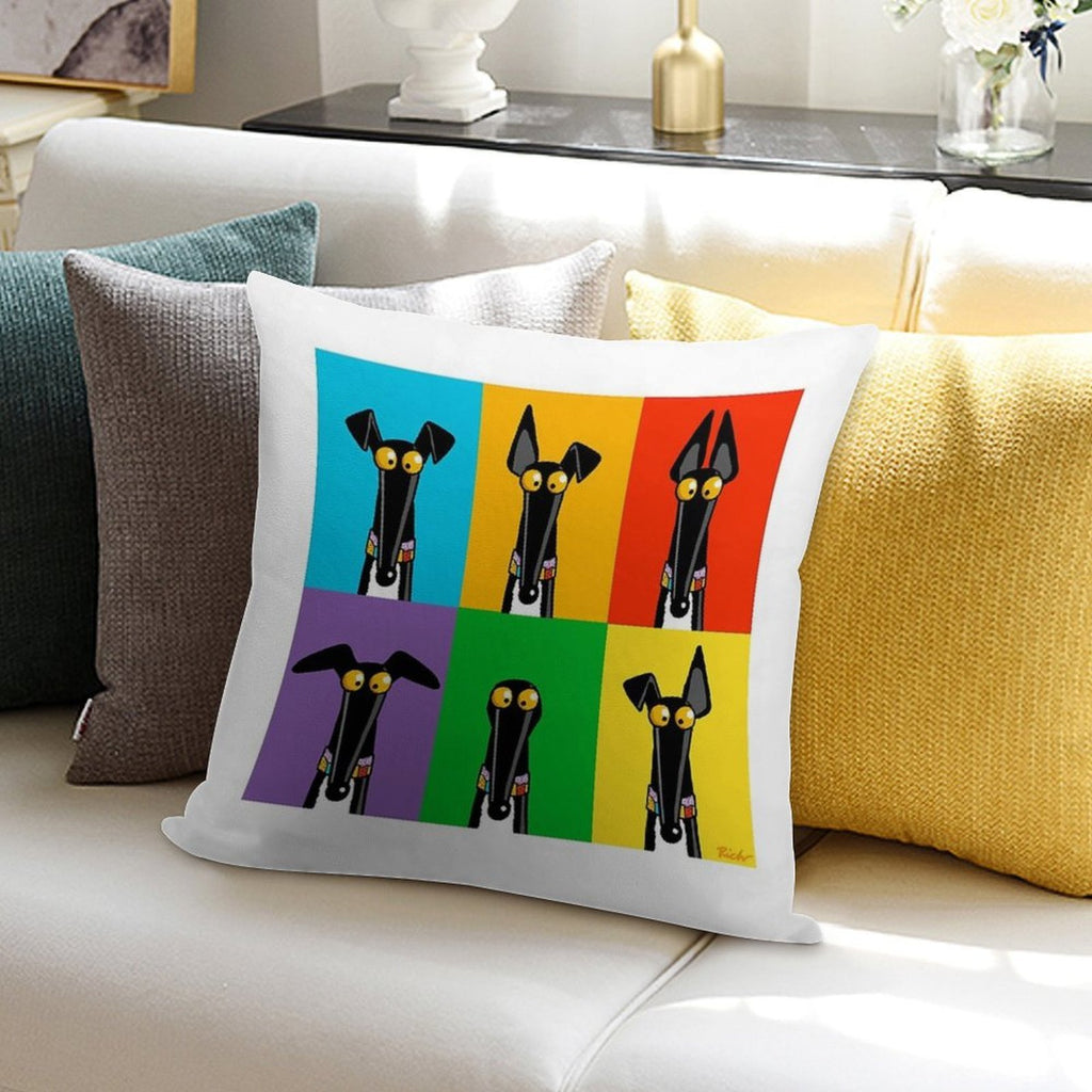 Greyhound Semaphore Soft Washable Throw Pillow
