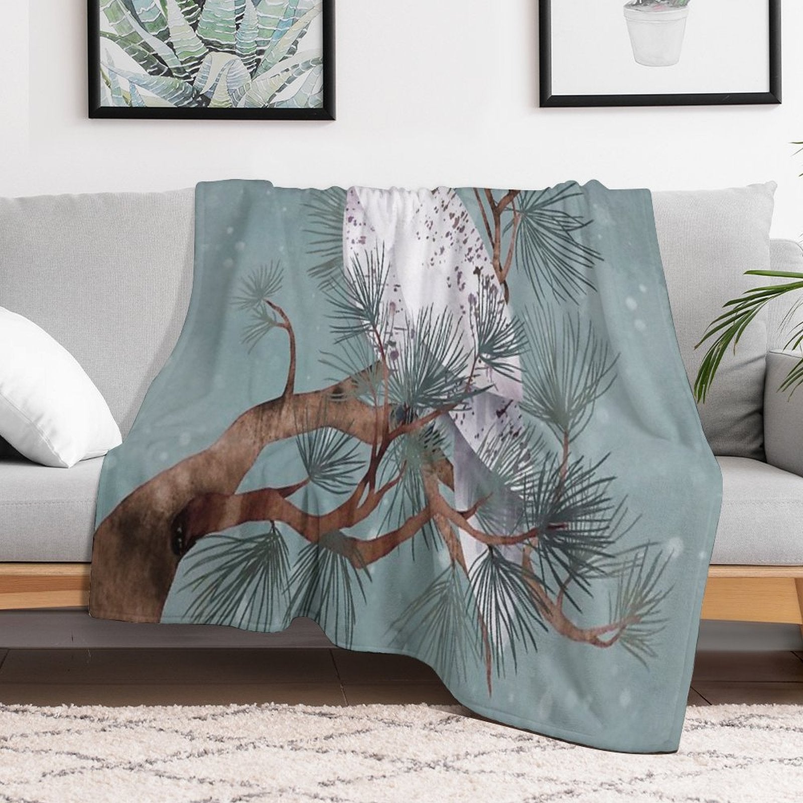 Snowy Gift-ready Throw Blanket