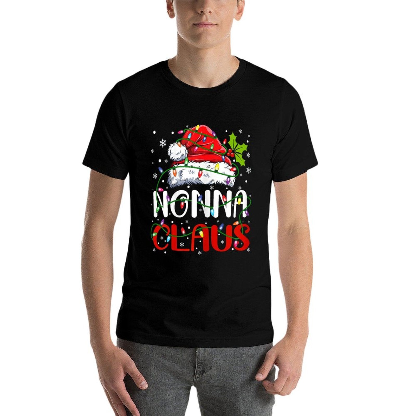 Nonna Claus Christmas Santa Matching Family Xmas Pajamas  Breathable T-Shirt