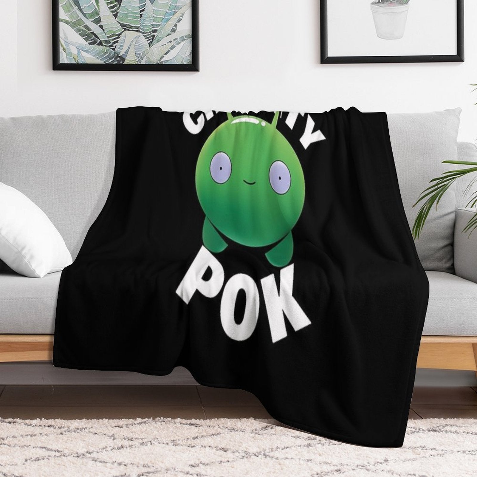 Mooncake Phrase Plush Throw Blanket
