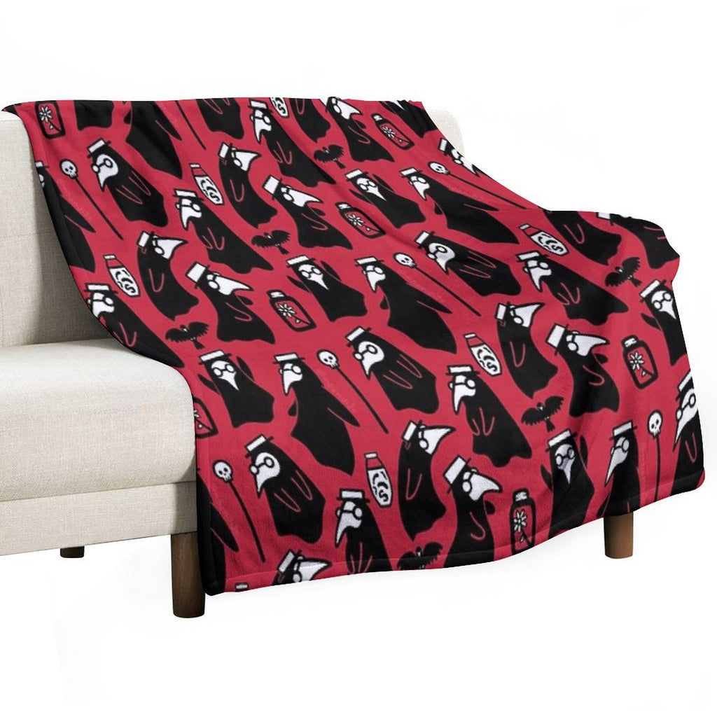 Plague Doctors Plush Throw Blanket