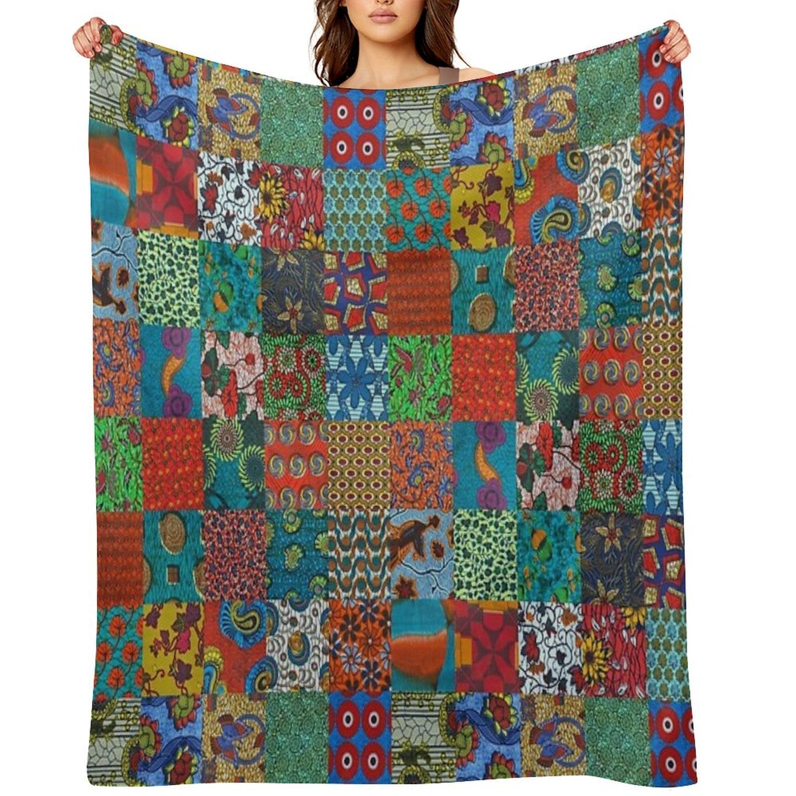 Patch Work Premium Throw Blanket