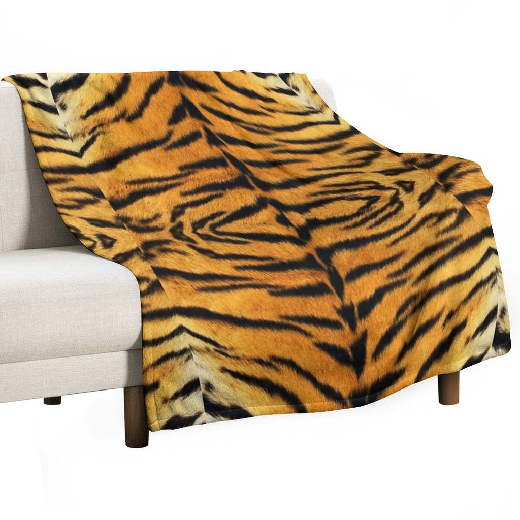 Tiger Print Wrinkle-free Throw Blanket