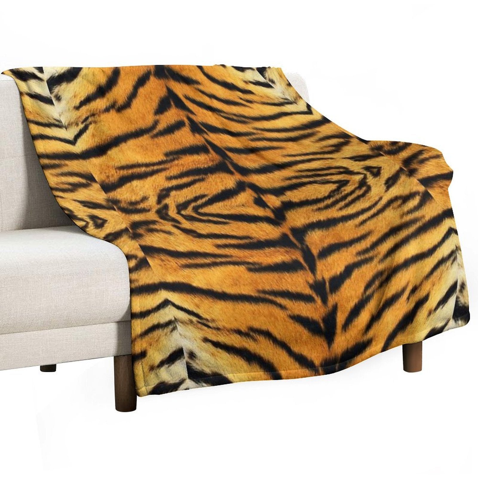 Tiger Print Wrinkle-free Throw Blanket
