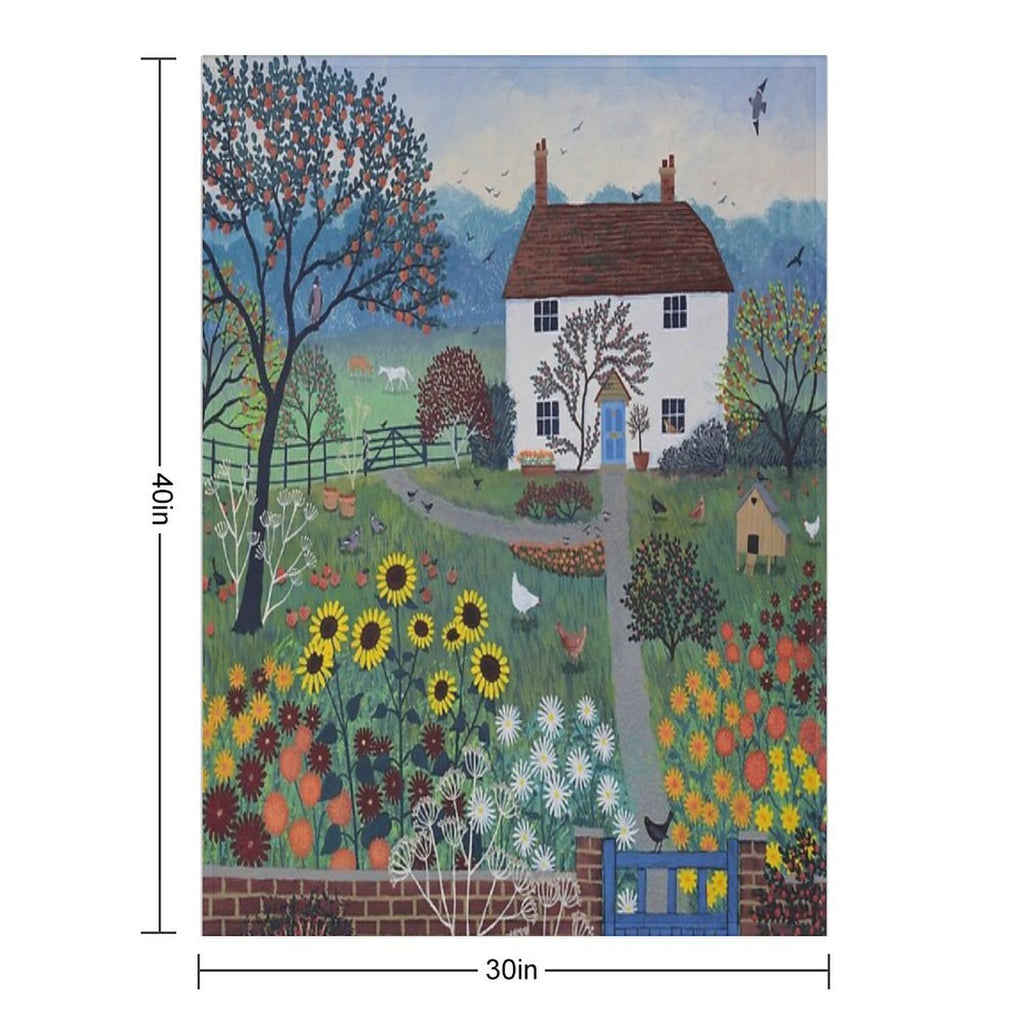 Apple Tree Cottage Sustainable Throw Blanket