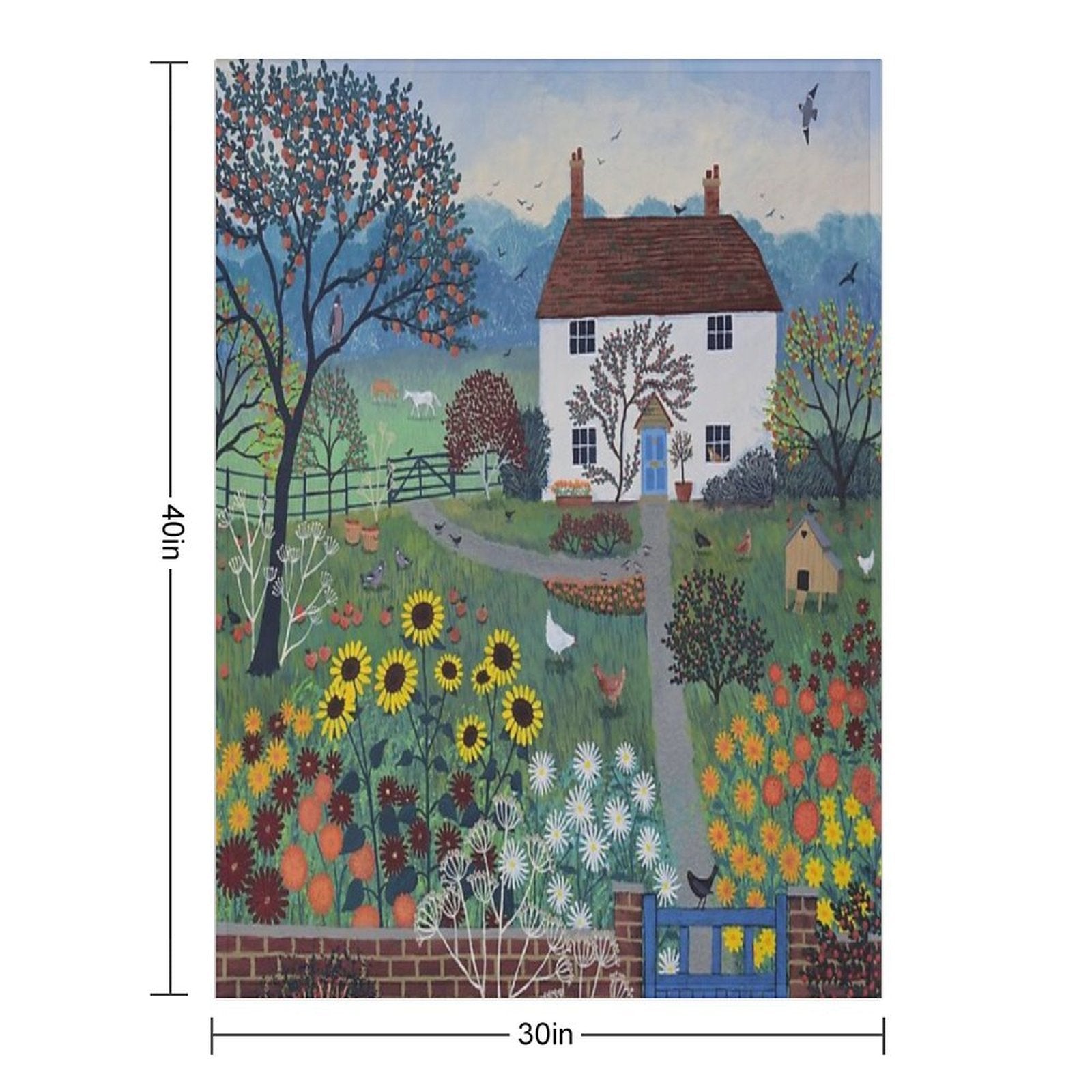 Apple Tree Cottage Sustainable Throw Blanket