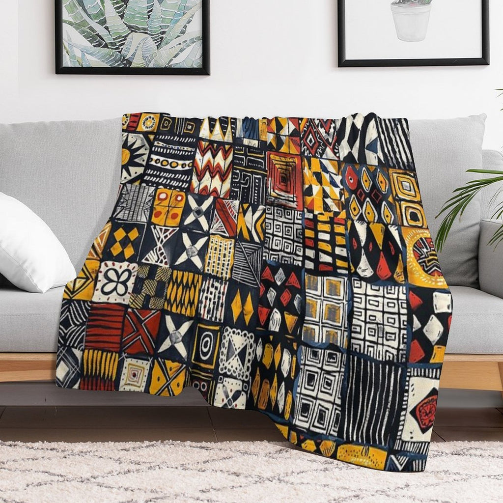 Tribal Mosaic A Celebration of Color And Pattern Travel-friendly Throw Blanket