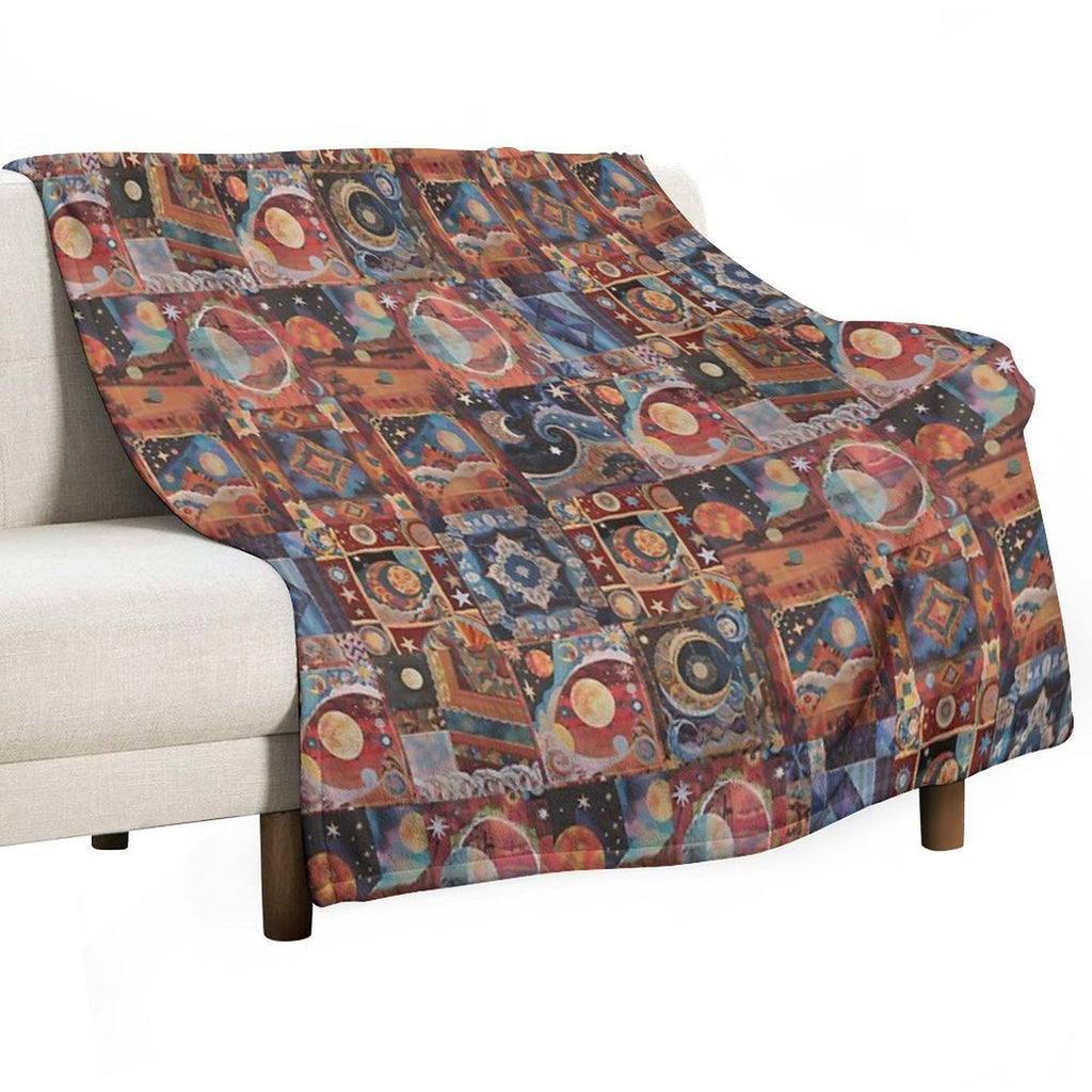 Whimsigoth Quilt Pattern 2025 Vintage  Stickers Decals DIY CRAFTS Premium Throw Blanket