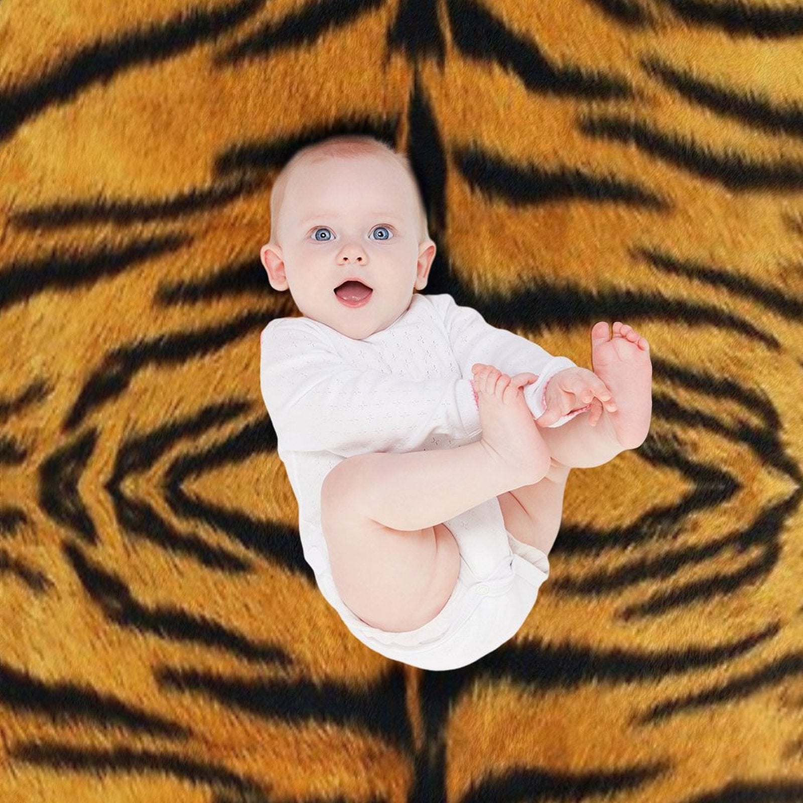 Tiger Print Wrinkle-free Throw Blanket