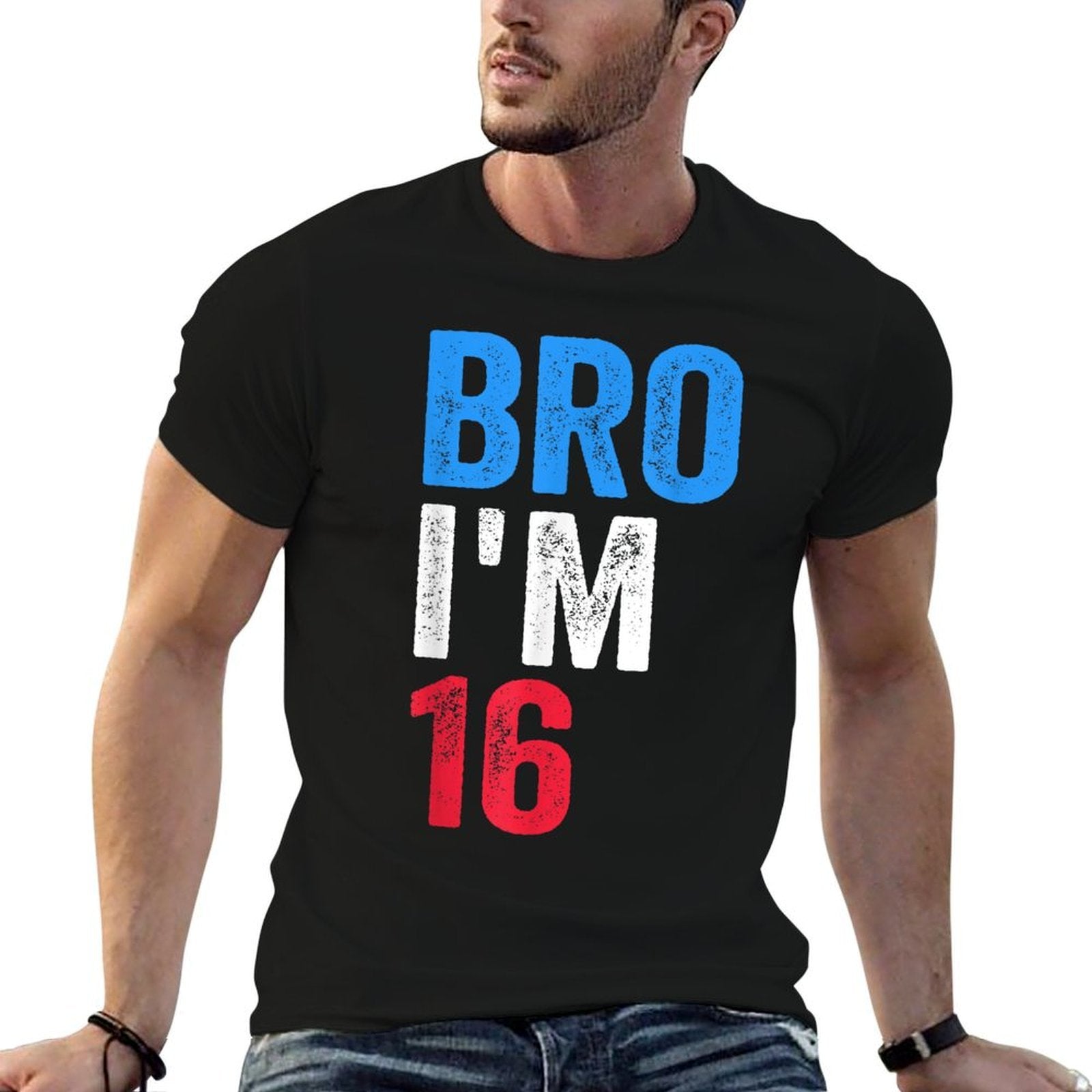 Bro I'm 16 Girls Boys Patriotic 16th Birthday  Vintage-inspired T-Shirt