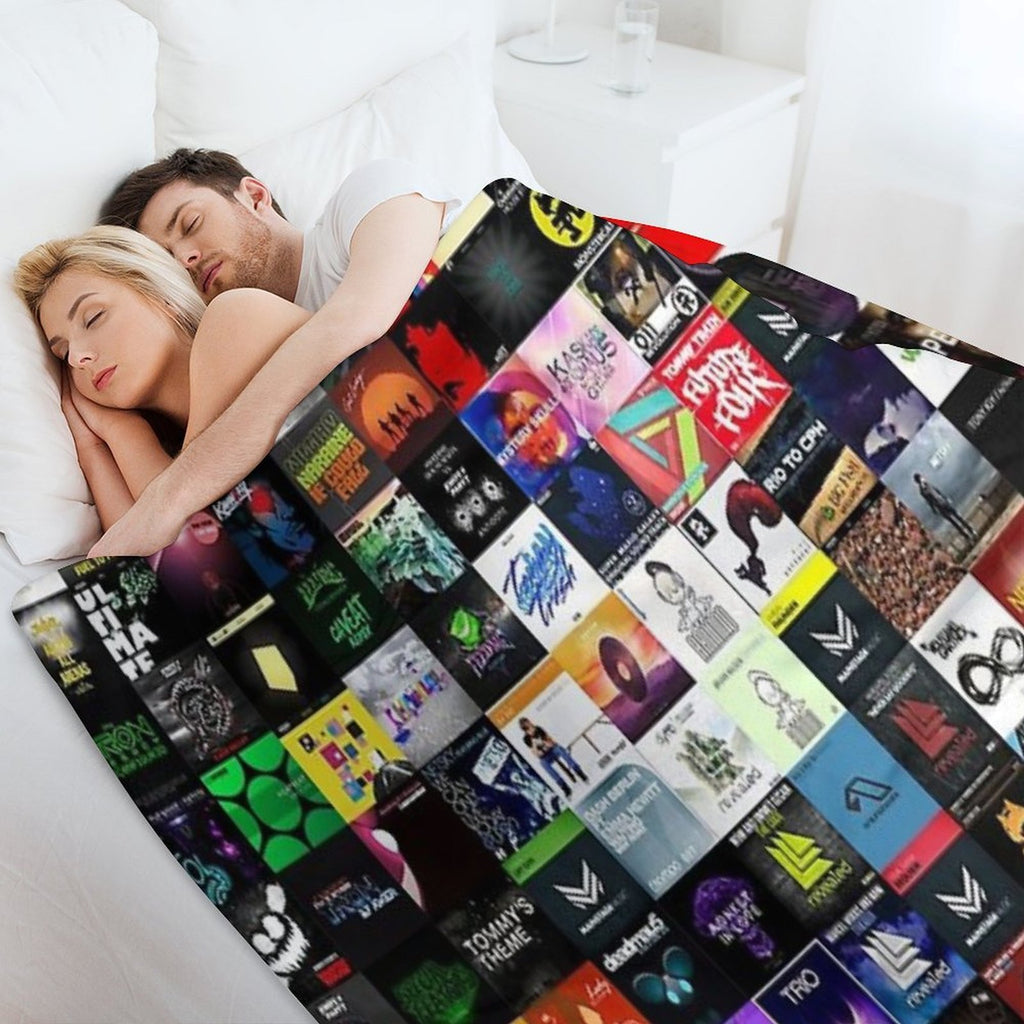 Music Collage Electronic Easy Care Throw Blanket