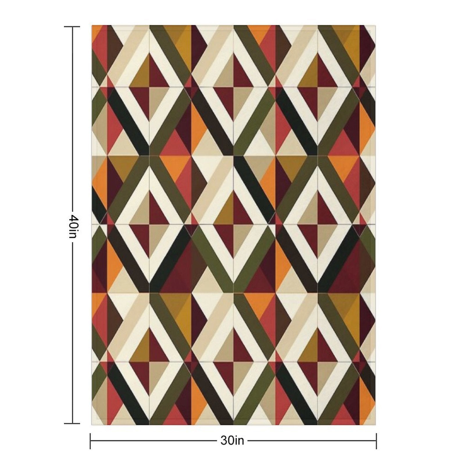 Retro Geometric Motif  Seamless Easy Care Throw Blanket