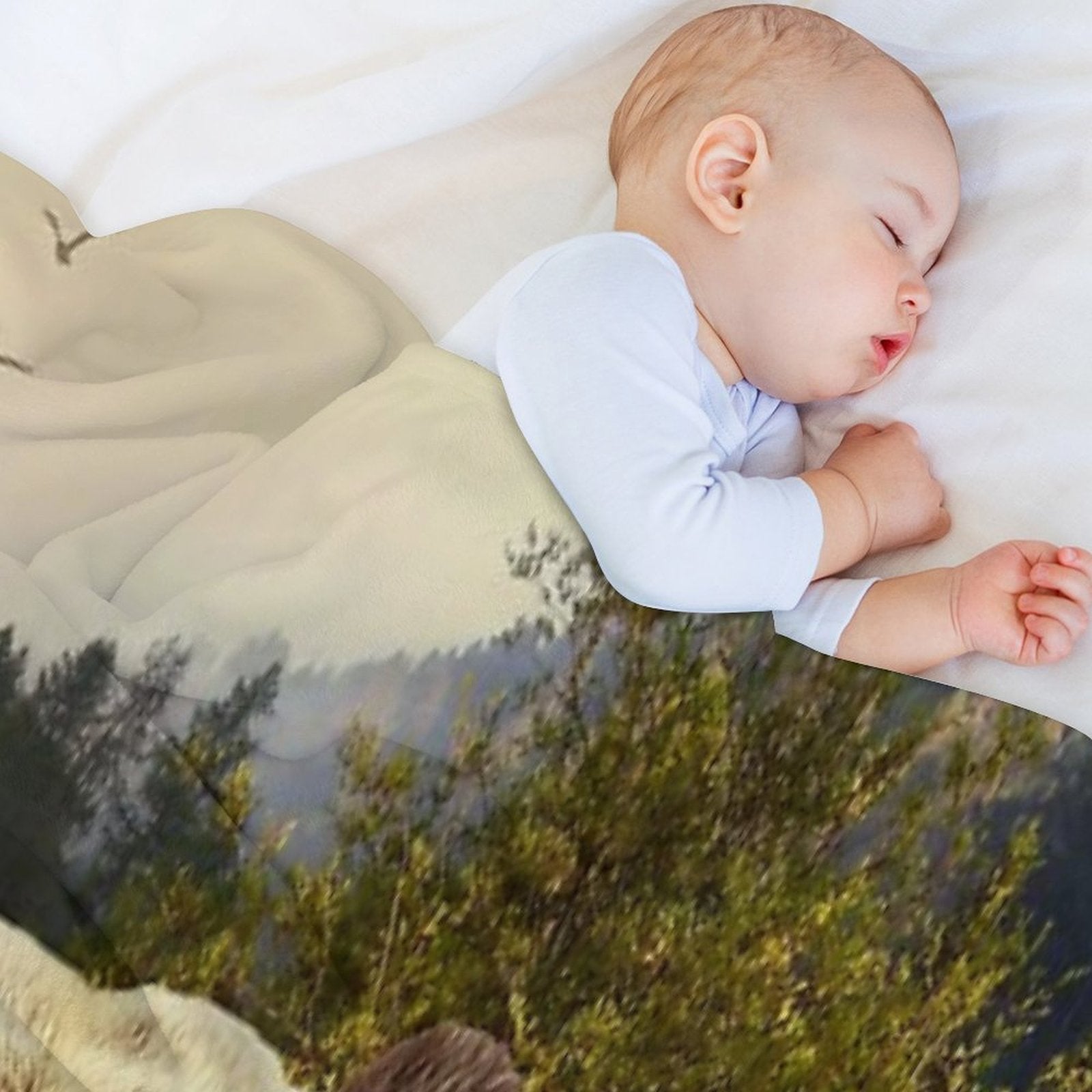 Brown Bear And Forest Multi-functional Throw Blanket