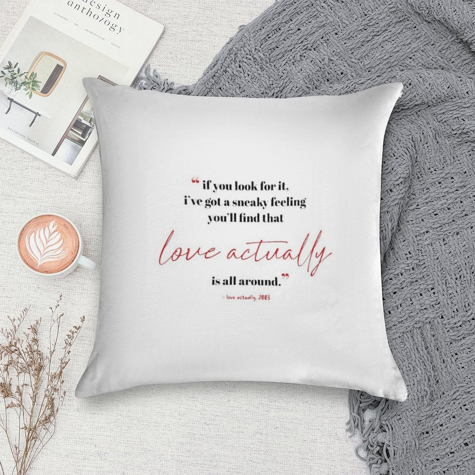 Love Actually Soft Fade-Resistant Throw Pillow