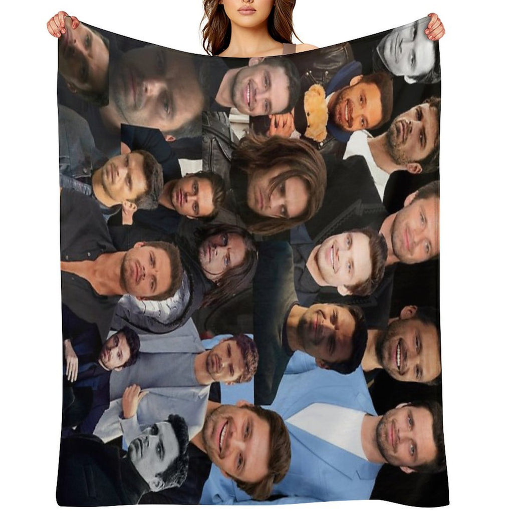 Seb Stan Collage Durable Throw Blanket