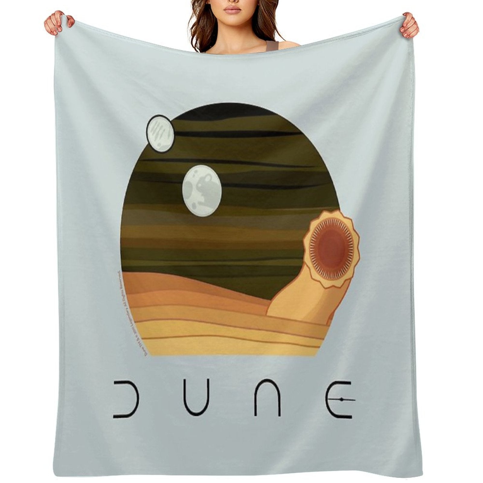 Dune Desert Night And Sandworm Travel-friendly Throw Blanket