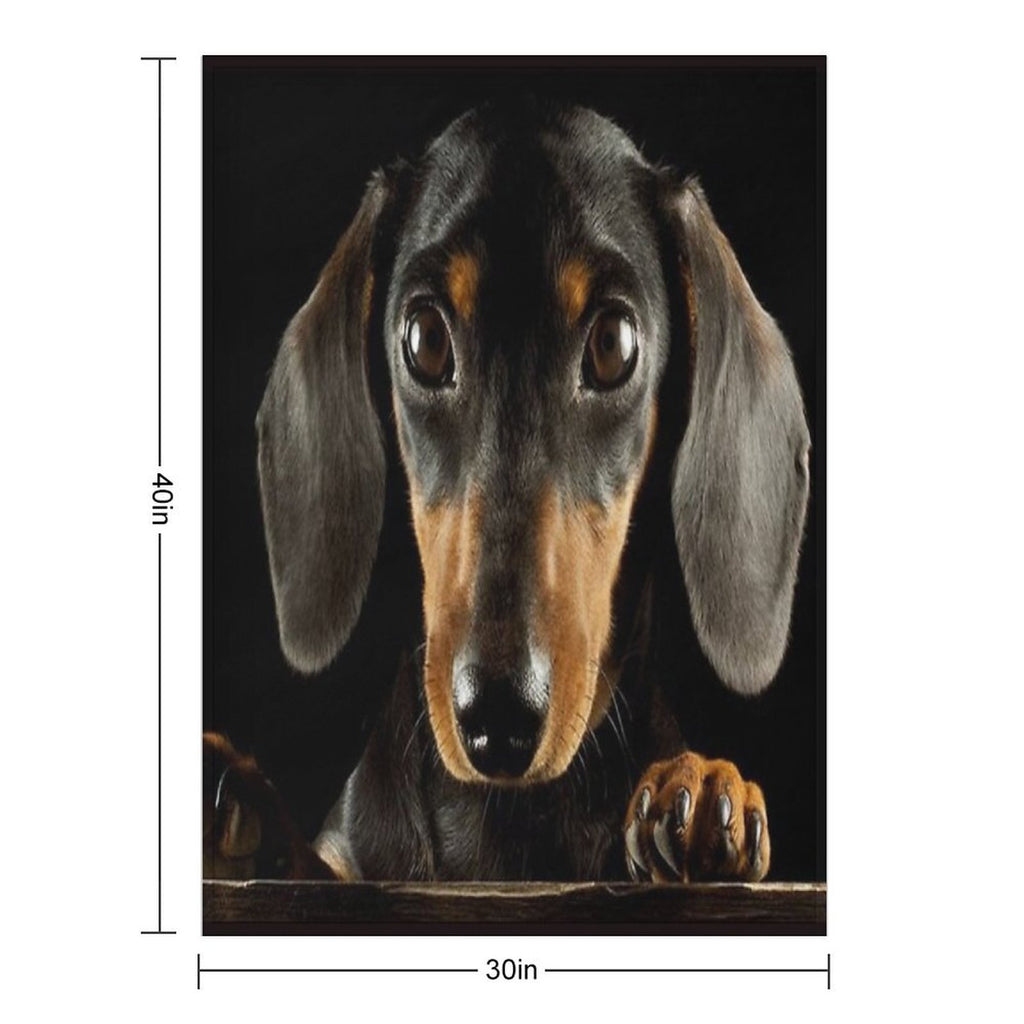 Dachshund Dog Photo Portrait Travel-friendly Throw Blanket