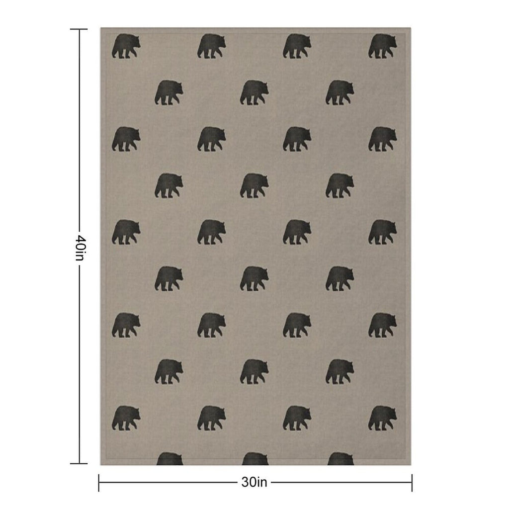 Black Bear Silhouette(s) Wrinkle-free Throw Blanket
