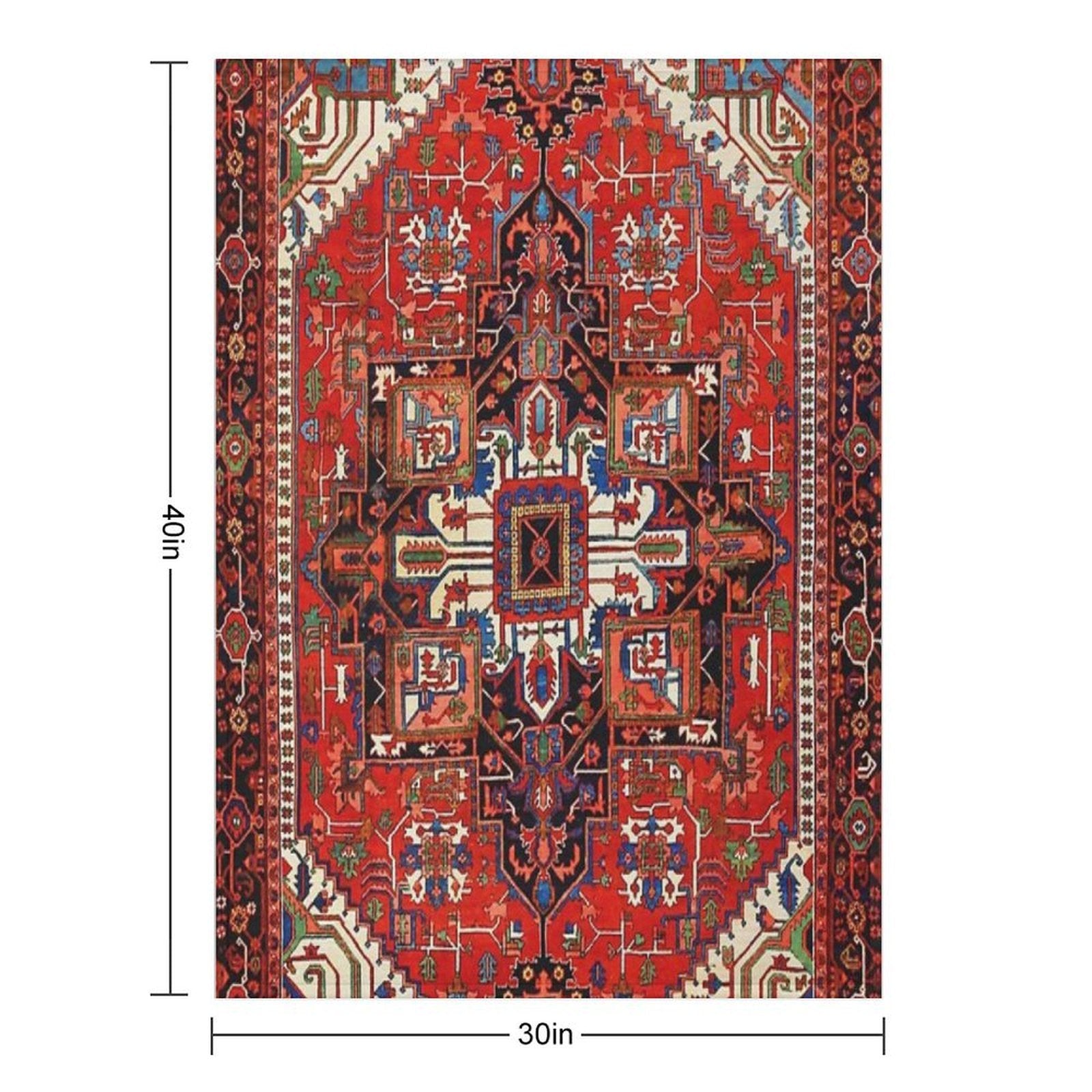 Antique Heriz Persian Rug Print Sustainable Throw Blanket