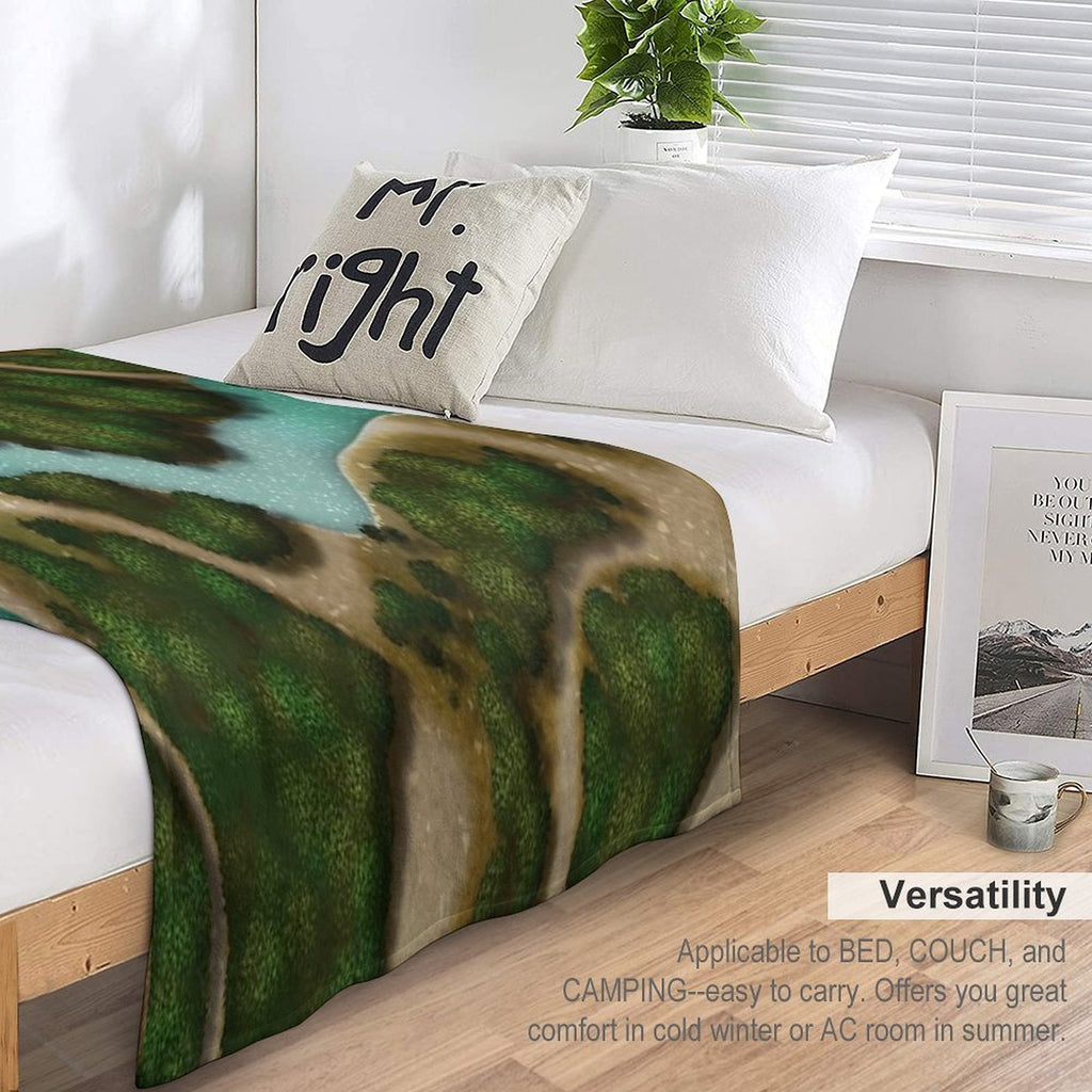 Forest Trails And Stream 002 Battle Map for Table Top RPG Miniatures Gift-ready Throw Blanket