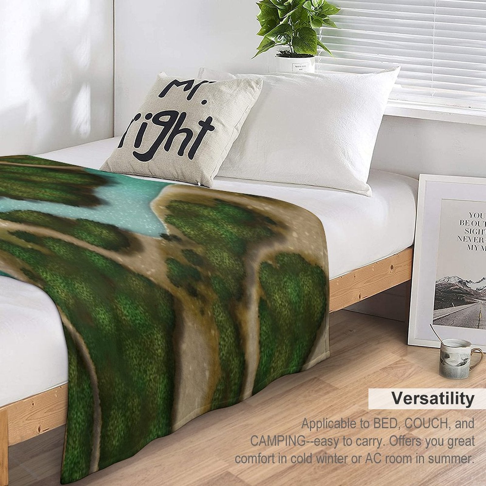 Forest Trails And Stream 002 Battle Map for Table Top RPG Miniatures Gift-ready Throw Blanket